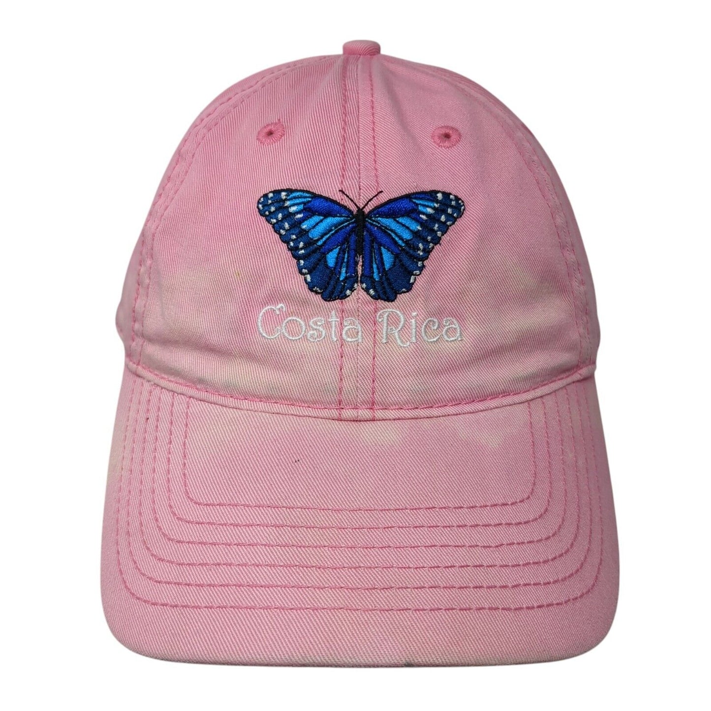 Blue Butterfly Costa Rica Slideback Hat Pink One Size Solid Adjustable
