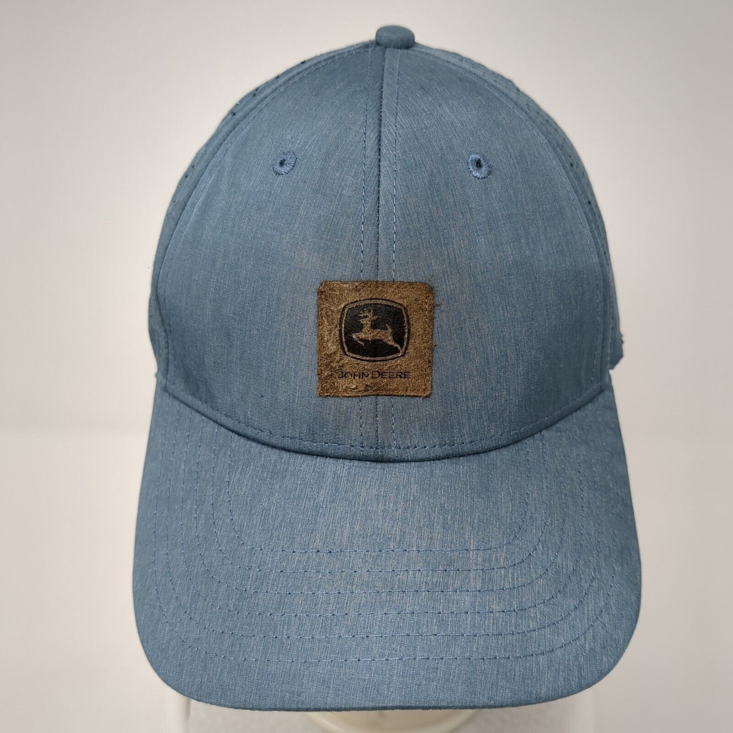 John Deere Strapback Hat Blue One Size Adjustable Laser Cut Perforated
