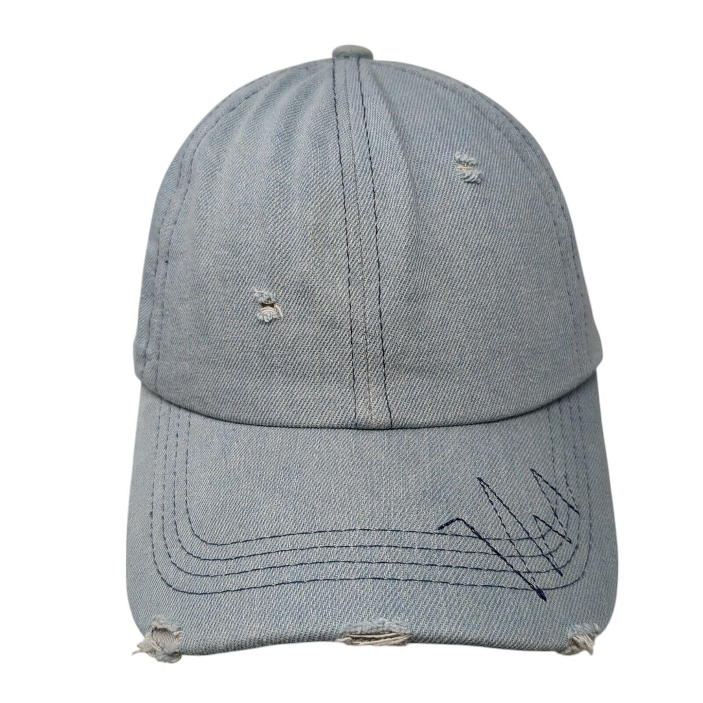 Unbranded Slideback Hat Blue One Size Solid Adjustable Denim Blank