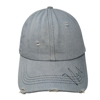 Unbranded Slideback Hat Blue One Size Solid Adjustable Denim Blank