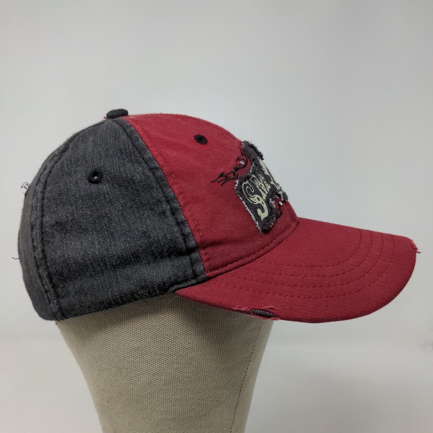 Smoke Men's Strapback Hat Red OSFA Embroidered Patch Logo Cotton Blend