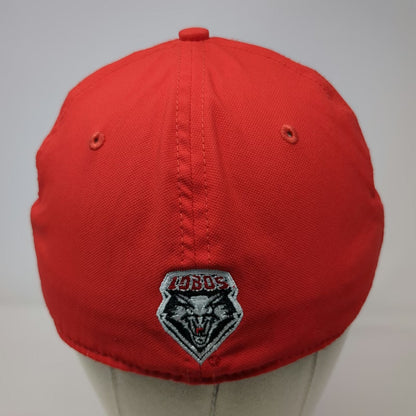 Nike Baseball Cap Red OS NCAA New Mexico Lobos Mascot Logo Dri-Fit Fitted Hat
