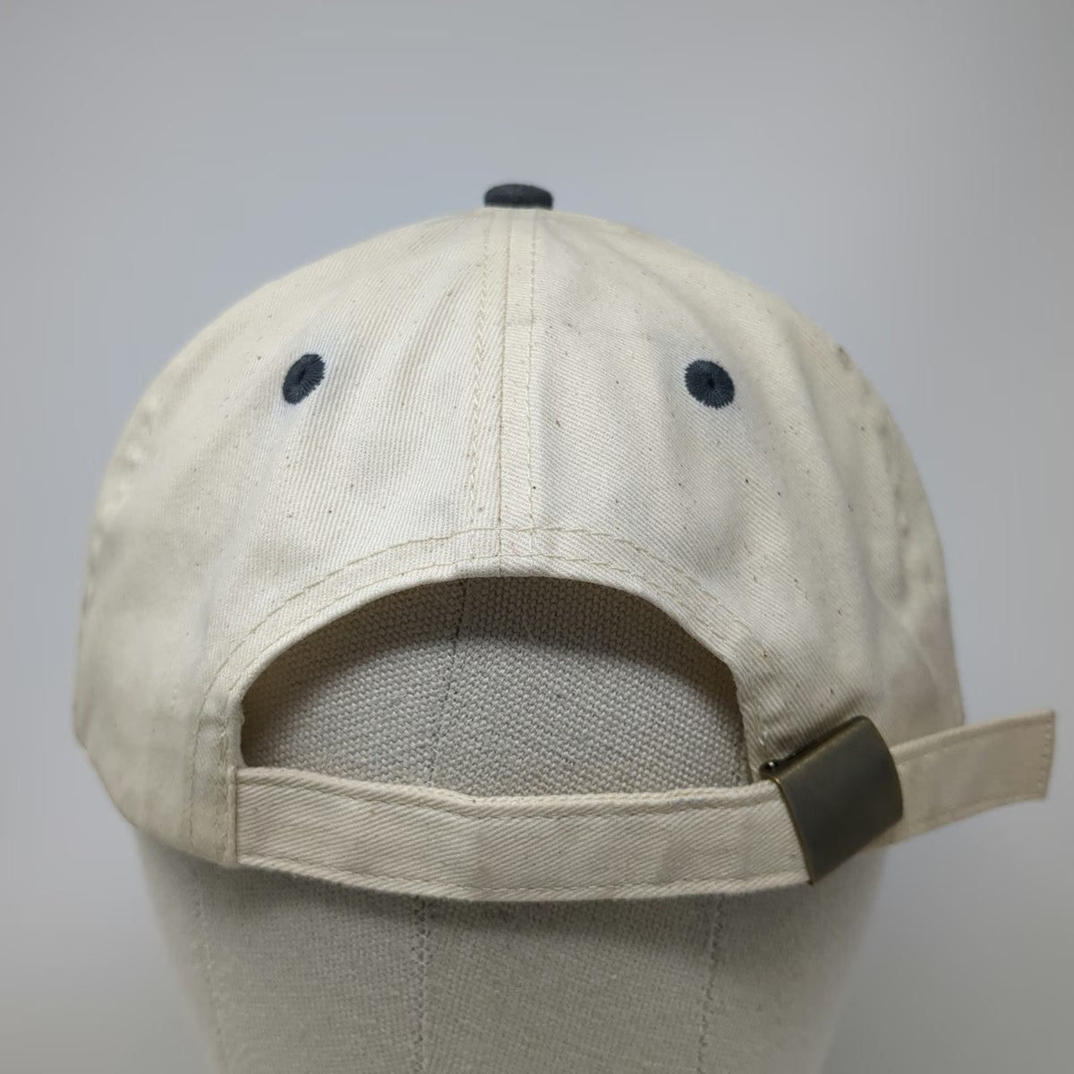 Del Sol Baseball Cap Beige One Size Blue Contrast Brim Embroidered Sun Logo Hat