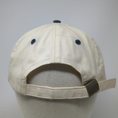 Del Sol Baseball Cap Beige One Size Blue Contrast Brim Embroidered Sun Logo Hat