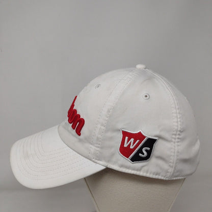Wilson Slideback Golf Hat White OSFM Adjustable Embroidered Snapx 6 Panel