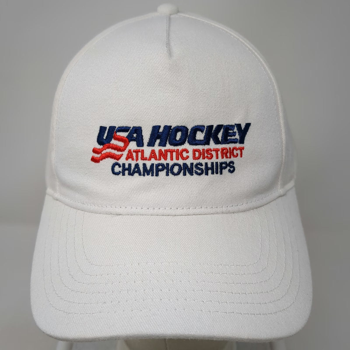 USA Hockey Atlantic District Championships 2025 Cap Hat White OS Slideback