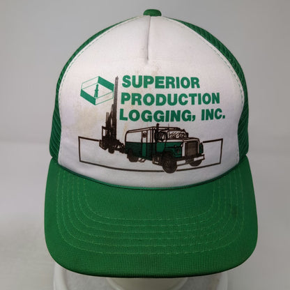 Young An Trucker Hat Green Vintage Mesh Back Snapback Graphic Print