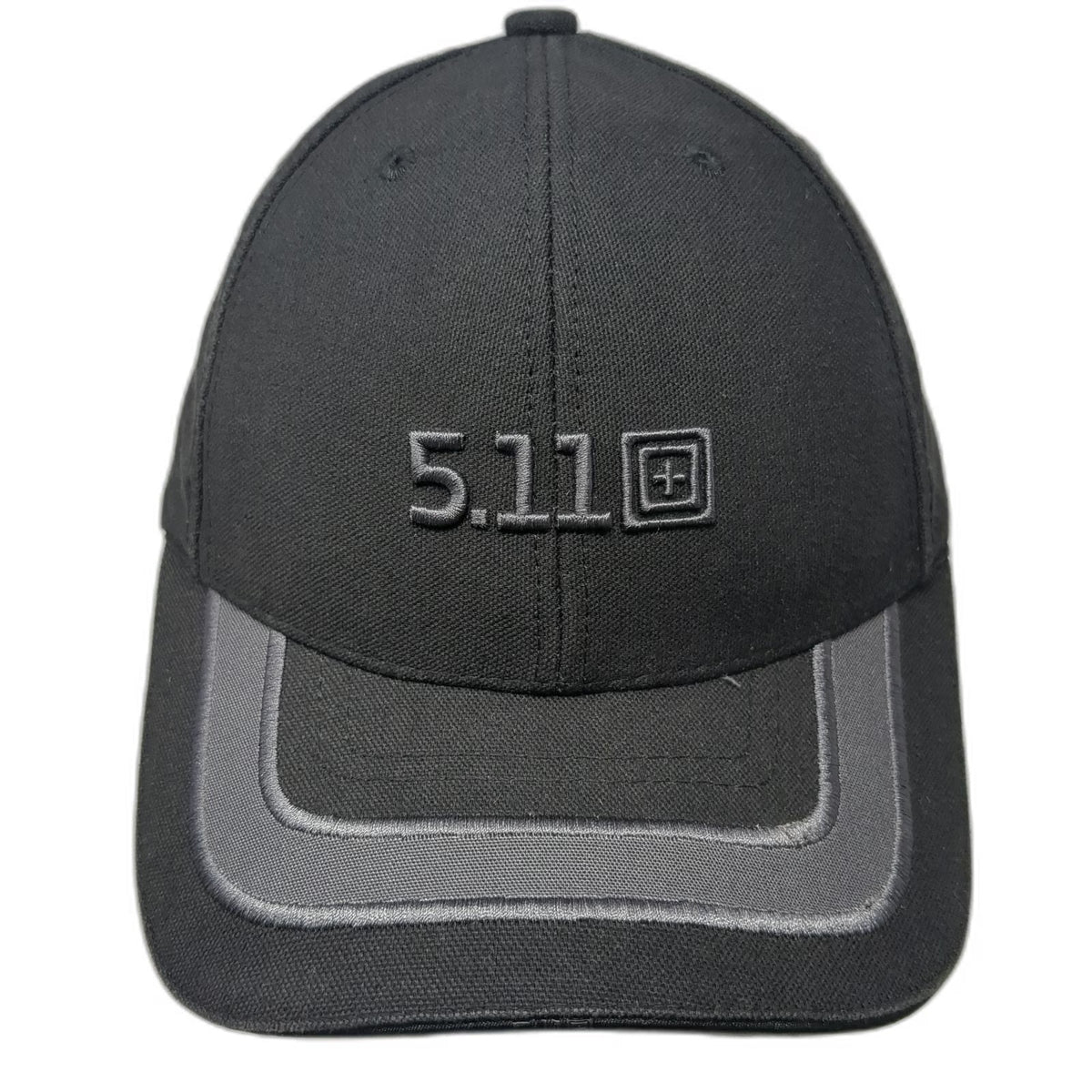 5.11 Tactical Baseball Cap Black One Size Strapback Gray Bill Accent Logo Hat