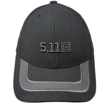 5.11 Tactical Baseball Cap Black One Size Strapback Gray Bill Accent Logo Hat