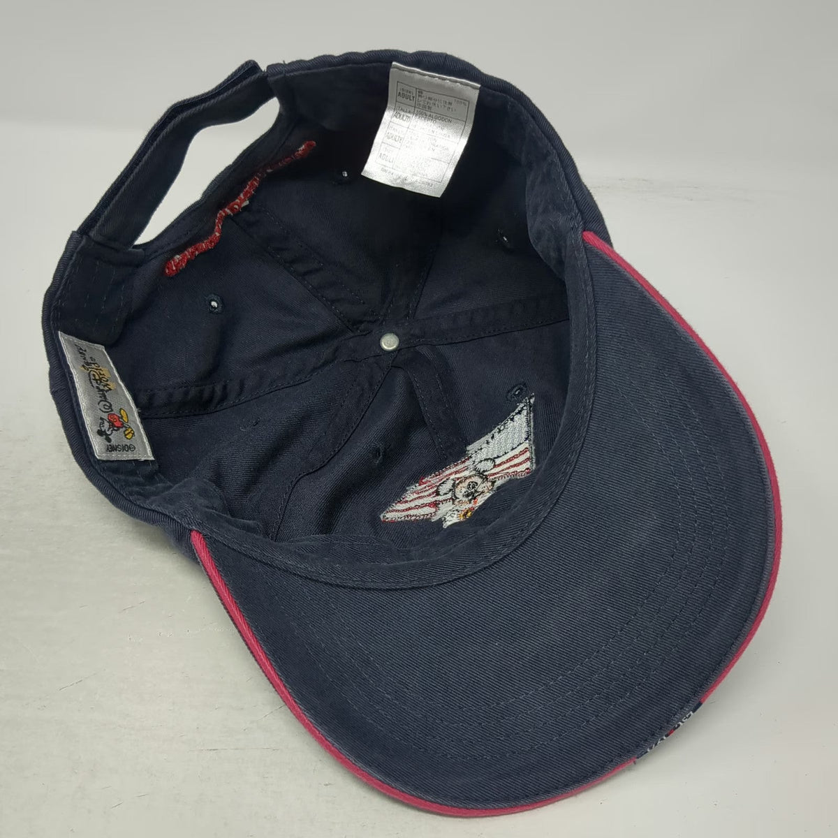 Walt Disney World Mickey Mouse American Flag Blue Baseball Cap OSFM Strapback