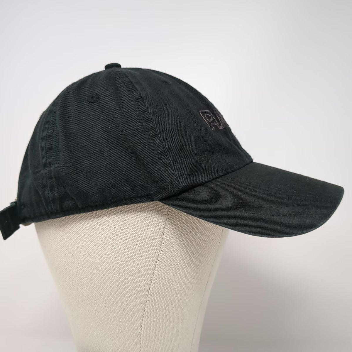 Rag USA Baseball Cap Black One Size Altec Logo Slideback Beige Underbrim Hat