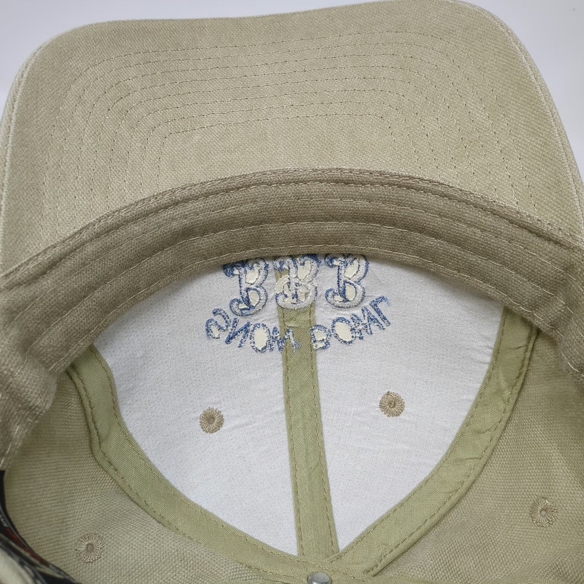HeadShot Baseball Cap Beige Blue One Size Snow Bowl 1999 Team Slideback Logo Hat