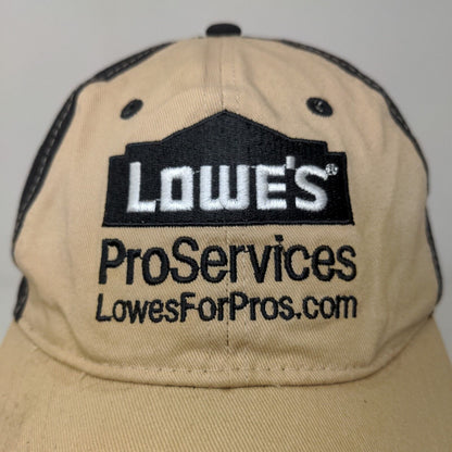 Lowe's Men's Strapback Hat Tan Black Embroidered Pro Services Logo