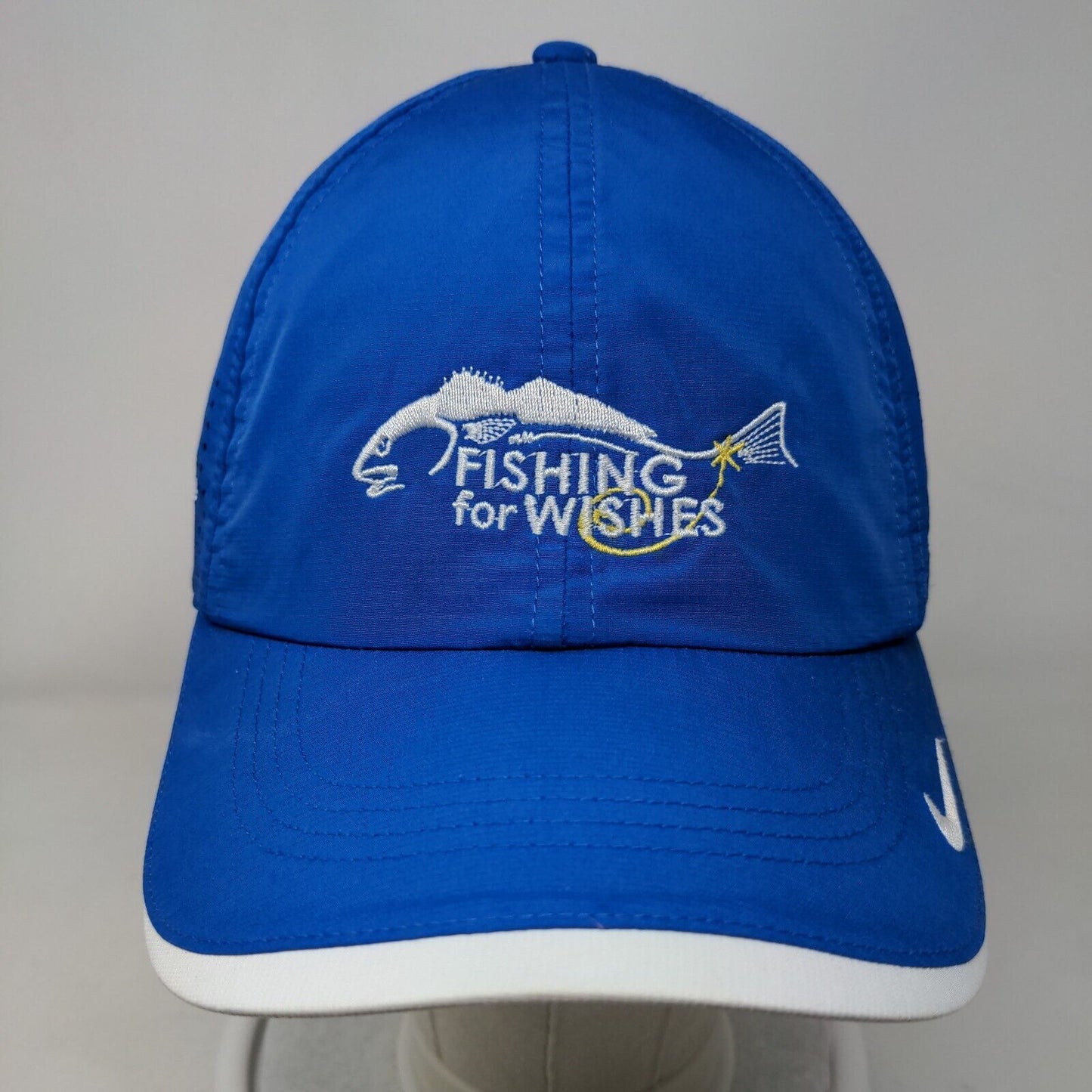 Fishing For Wishes Whitney Strapback Hat Blue OSFM Nike Golf Embroidered