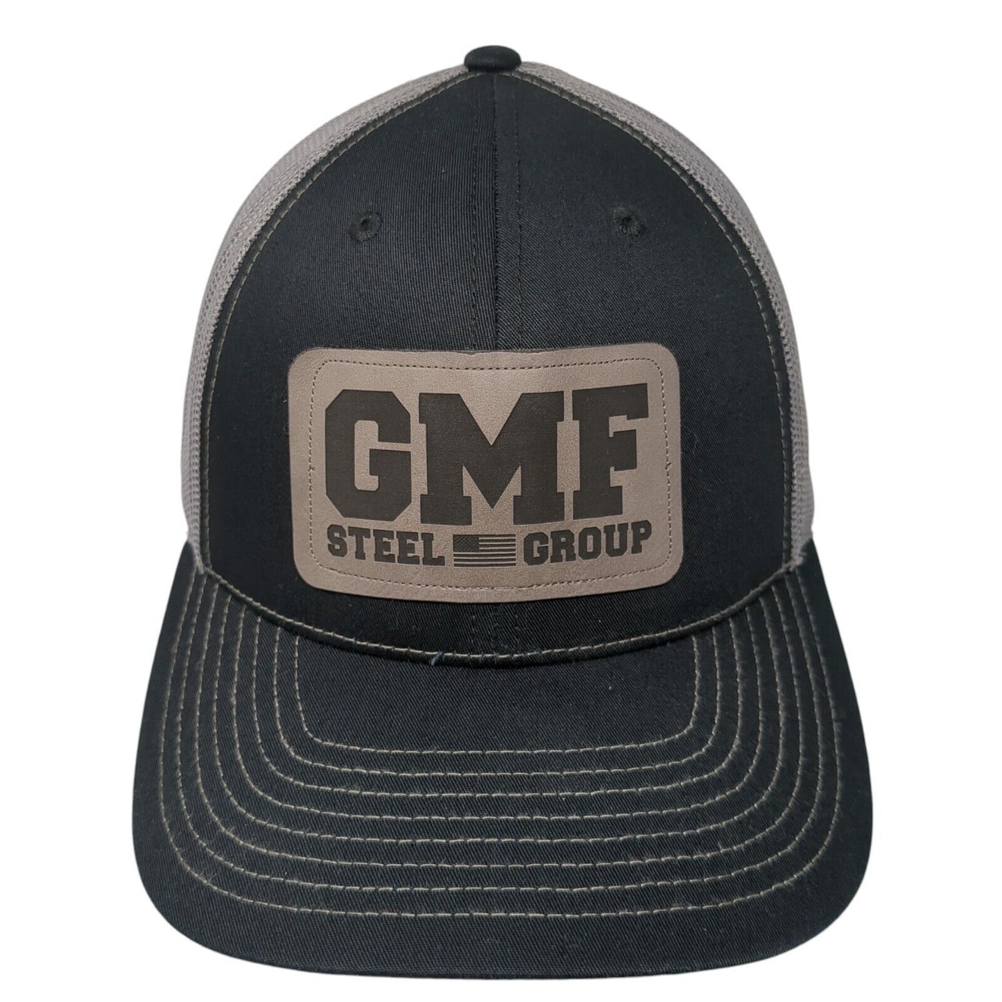 GMF Steel Group Patch Snapback Trucker Hat Black One Size Mesh Back