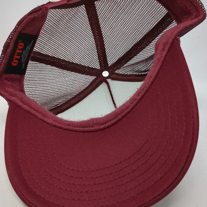 OTTO Trucker Hat Red One Size Make Aire Waves 1989 Rope Snapback Mesh Foam Front
