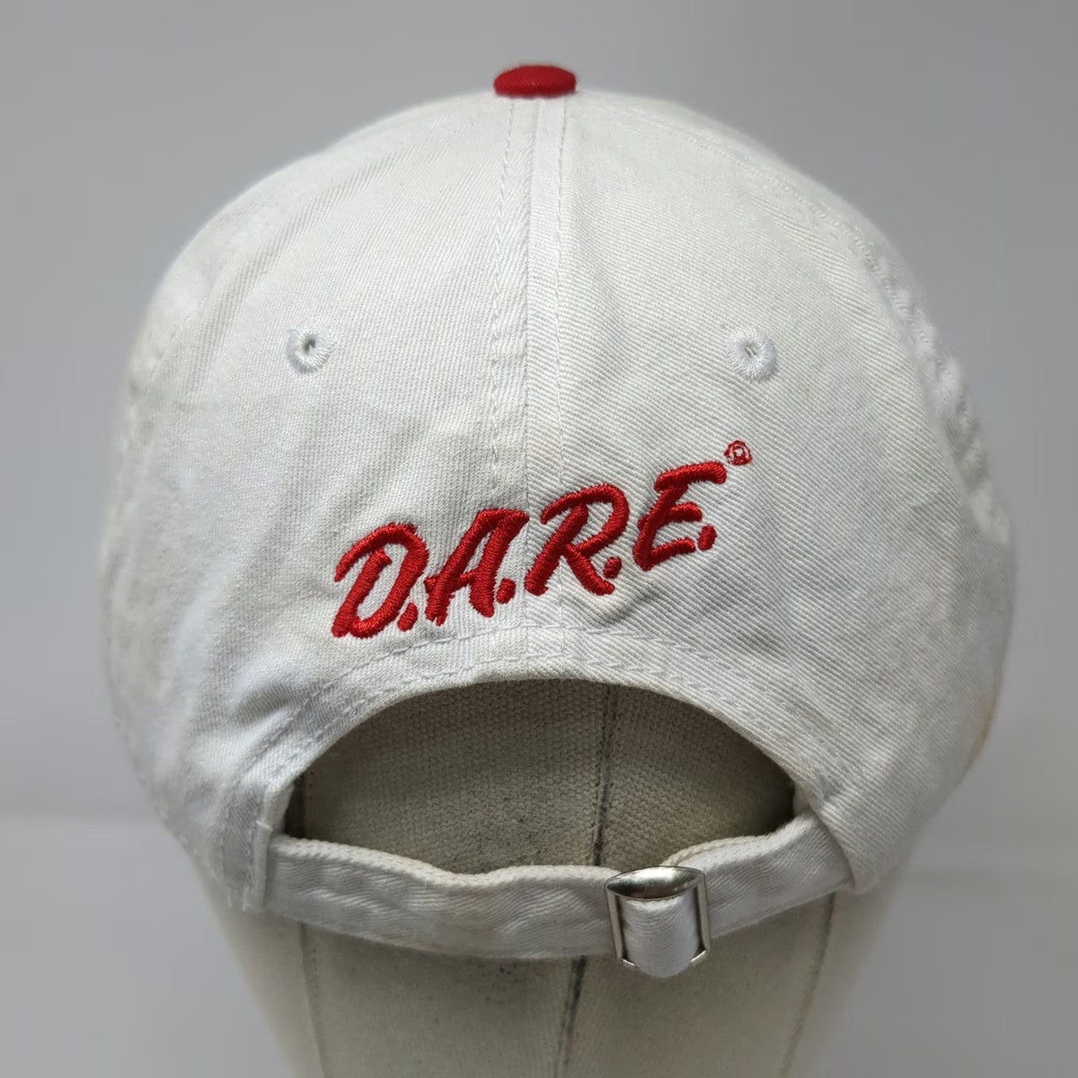 D.A.R.E. Baseball Cap White Red One Size Keeping Kids Off Drugs Embroidered Hat