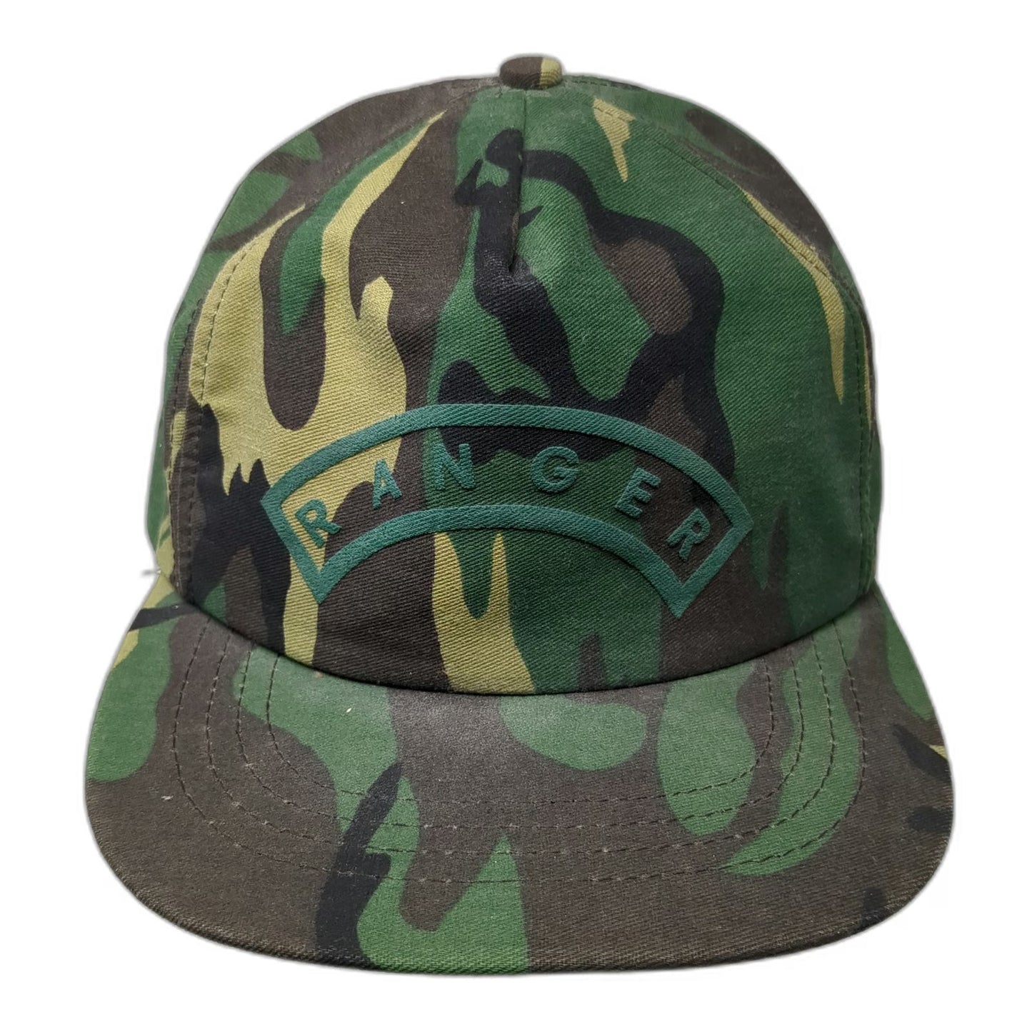 RC Trucker Green OS Ranger Camo Hat Snapback Made in USA Army Military Vintage