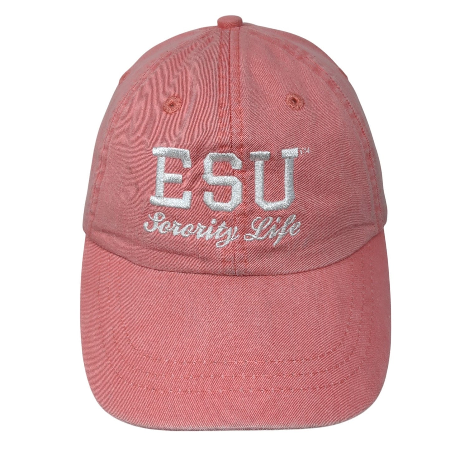 ESU Sorority Life Slideback Baseball Cap Pink One Size Adjustable 6 Panel Adams