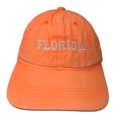 Florida Slideback Hat Orange OSFM Embroidered Adjustable Magu Distributors