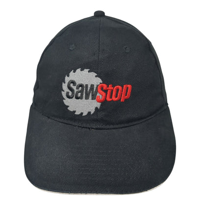 Saw Stop Strapback Hat Black One Size Adjustable Embroidered Outdoor