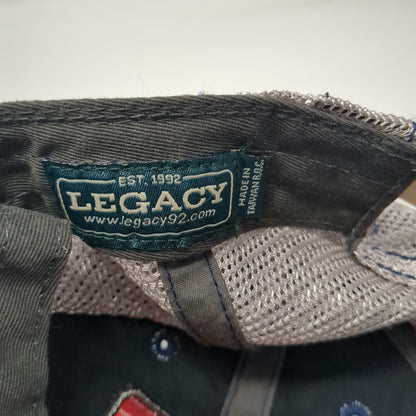 Legacy Trucker Hat Blue Gray One Size Kona HI Hawaii Sunset Mountain Patch Mesh