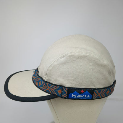 KAVU 5 Panel Beige M Strapback Woven Outdoor Hat Canvas Seattle USA Vintage