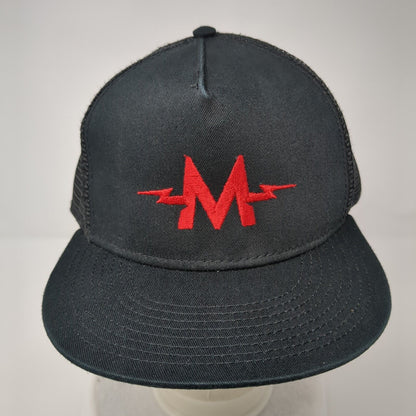 Otto Snapback Trucker Hat Black OSFM Adjustable Embroidered Mesh Back 6 Panel