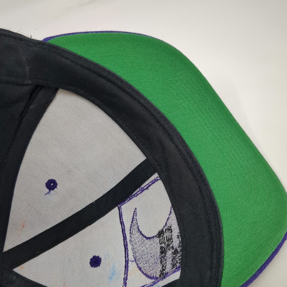 Yupoong Snapback Hat OSFM Black Purple Cascade Raft Kayak Wave Flat Brim Logo