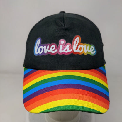 Love is Love Rainbow Strapback Hat Multicolor One Size Adjustable Colorful