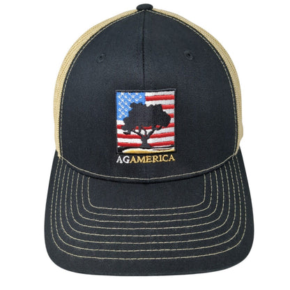 AgAmerica Snapback Trucker Hat Multi One Size Tree USA Flag Richardson