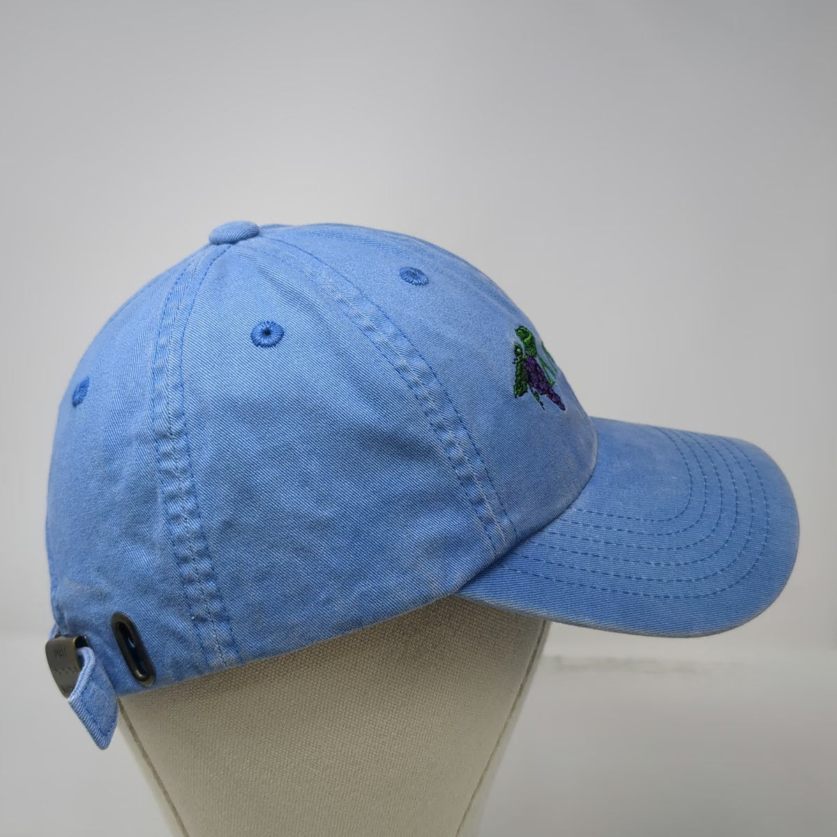 Port Authority Blue Baseball Cap OSFM Wine Shop Grapes Slideback Hat Adjustable