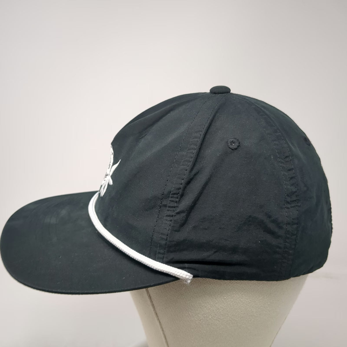 atonal 5 Panel Black Hat One Size Snapback Rope Bird Bayside 25 Nylon Cotton