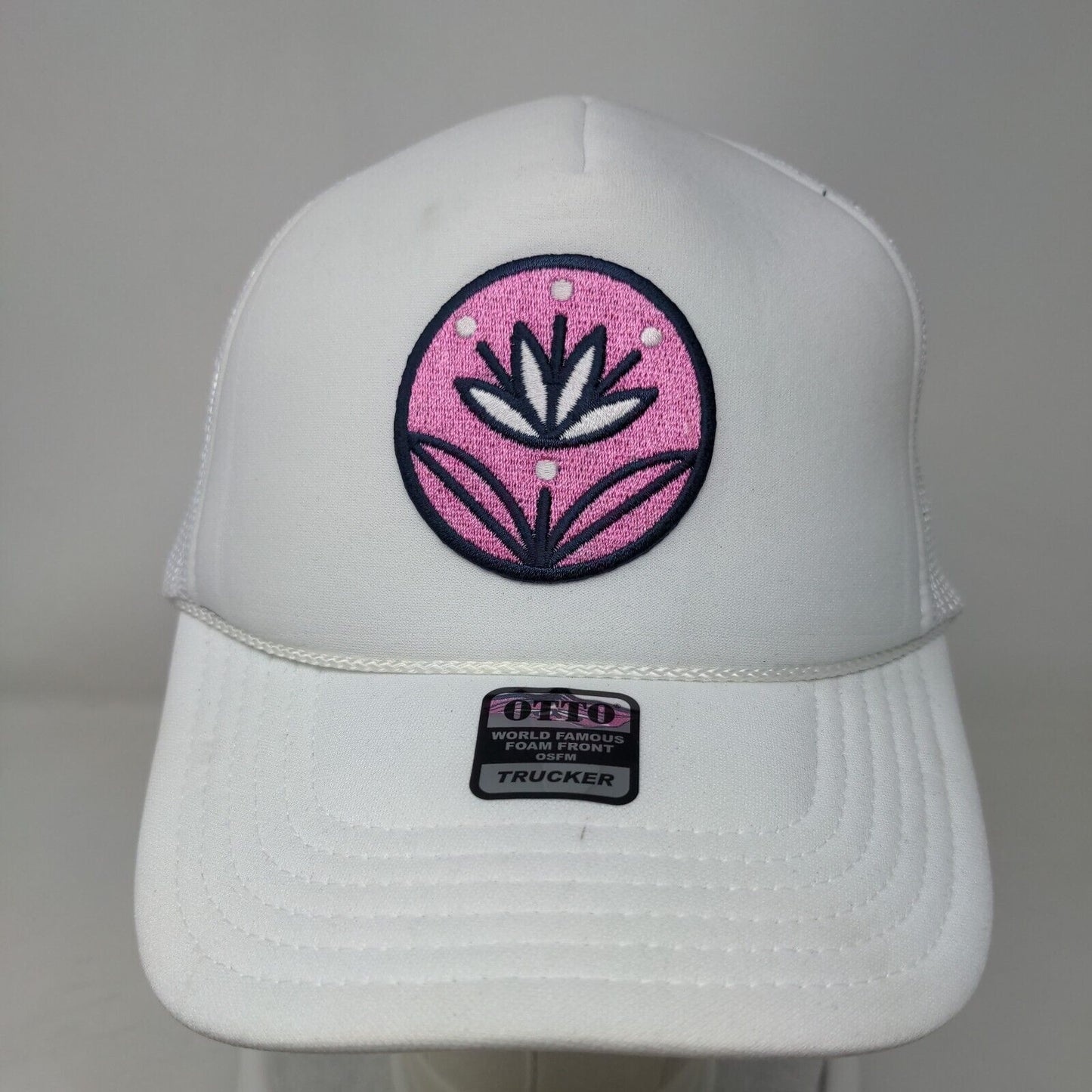 Lotus OK Let's Mahj Snapback Mesh Back Rope Trucker Hat White OSFM Otto