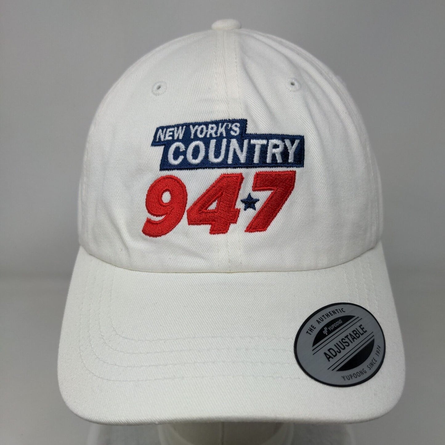 New York's Country 94 7 Slideback Hat White One Size Adjustable Classic Yupoong