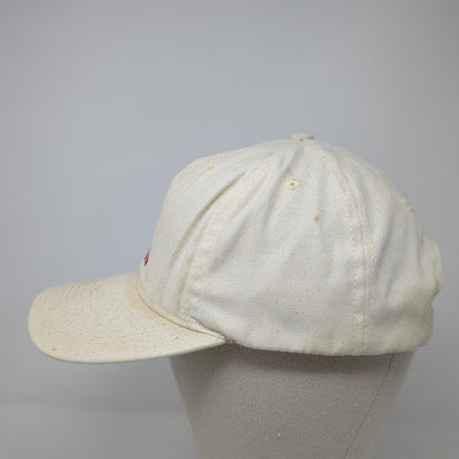 PGA Tour Logo Slideback Hat White One Size Adjustable Leather Strap