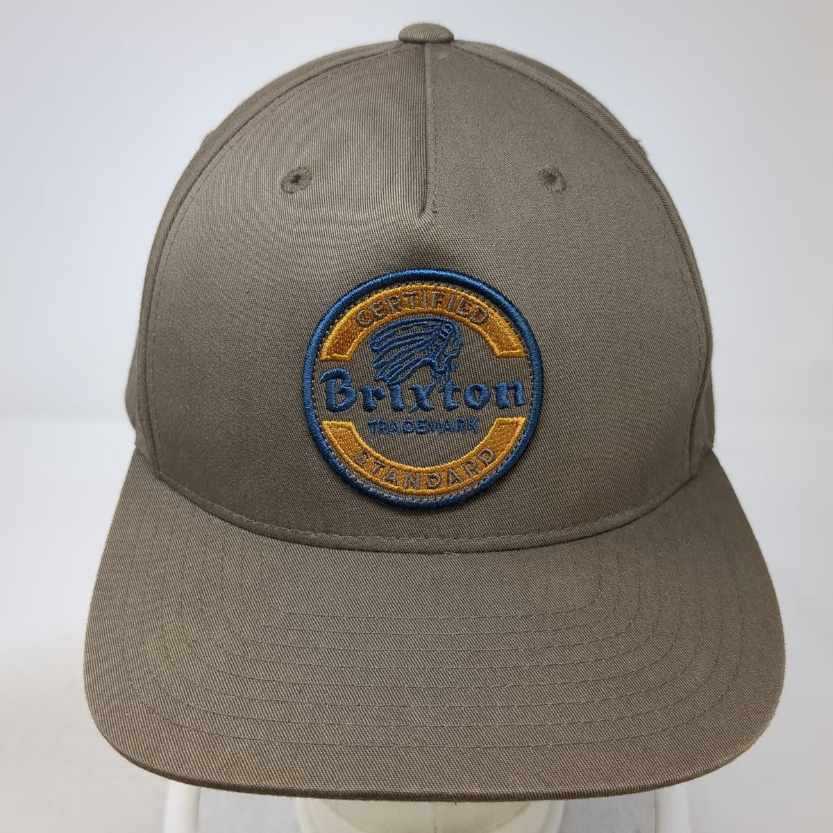 Brixton 5 Panel Brown One Size Hat Snapback Standard Patch Logo Cotton Blend Cap