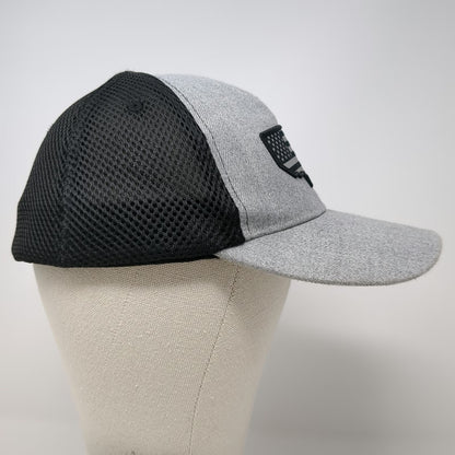 Highland Tactical Baseball Cap Gray Black One Size USA Flag Patch Mesh Back