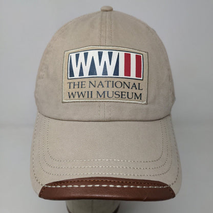 Jacbonson's Slideback Hat Tan Adjustable WWII National Museum Logo Embroidered