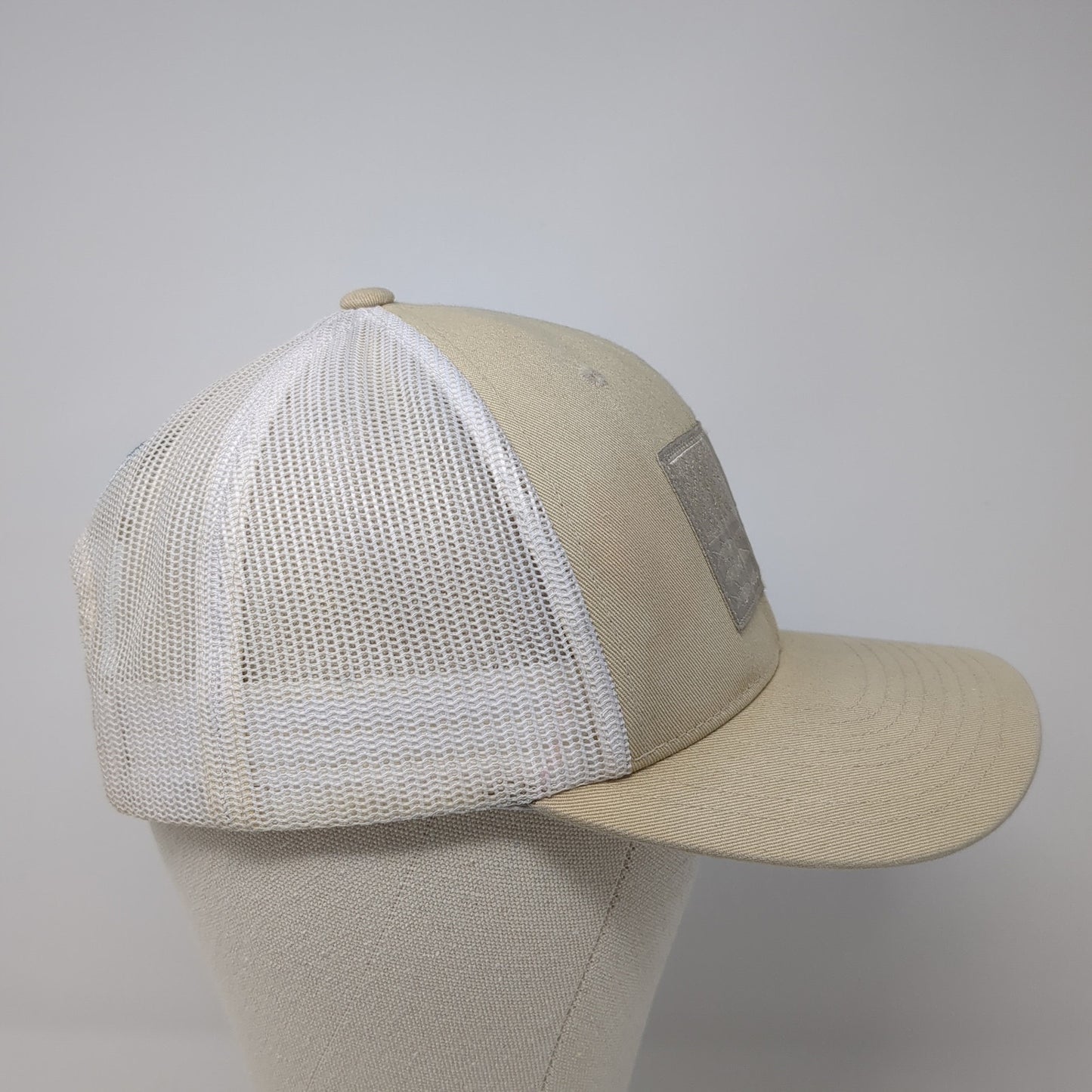 Columbia PFG Fish Flag Trucker Hat Beige One Size Adjustable Patriotic Mesh Back