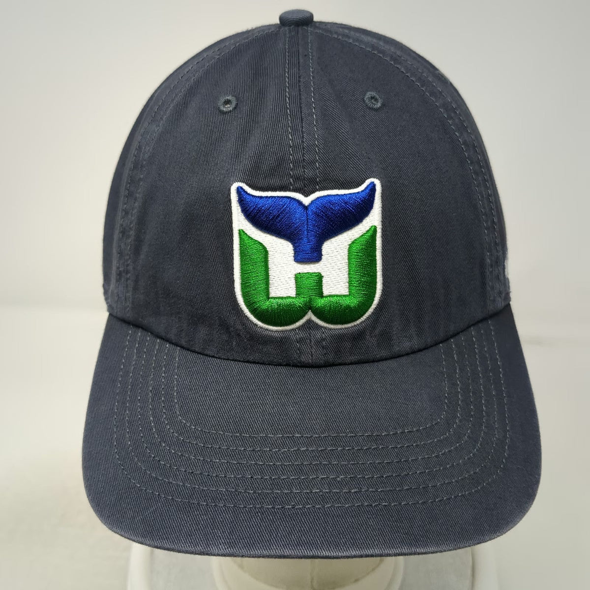 Hartford Whalers NHL '47 Cap Gray L Green Undervisor Logo Embroidered Fitted Hat