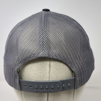 Richardson Trucker Hat Black One Size Snapback Intermountain Hytorc Red Brim
