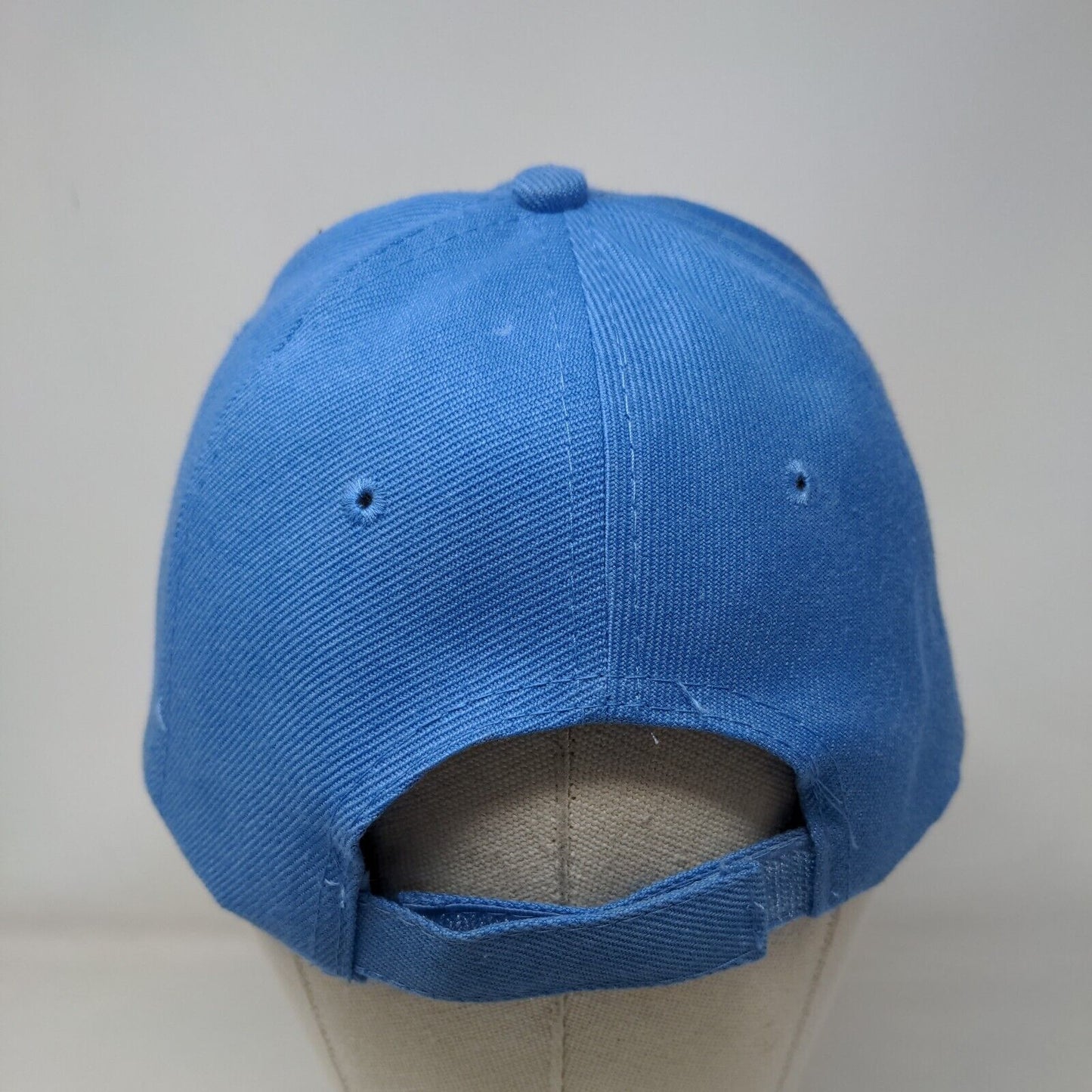 Unbranded Strapback Hat Solid Blue One Size Blank Adjustable Vent Holes