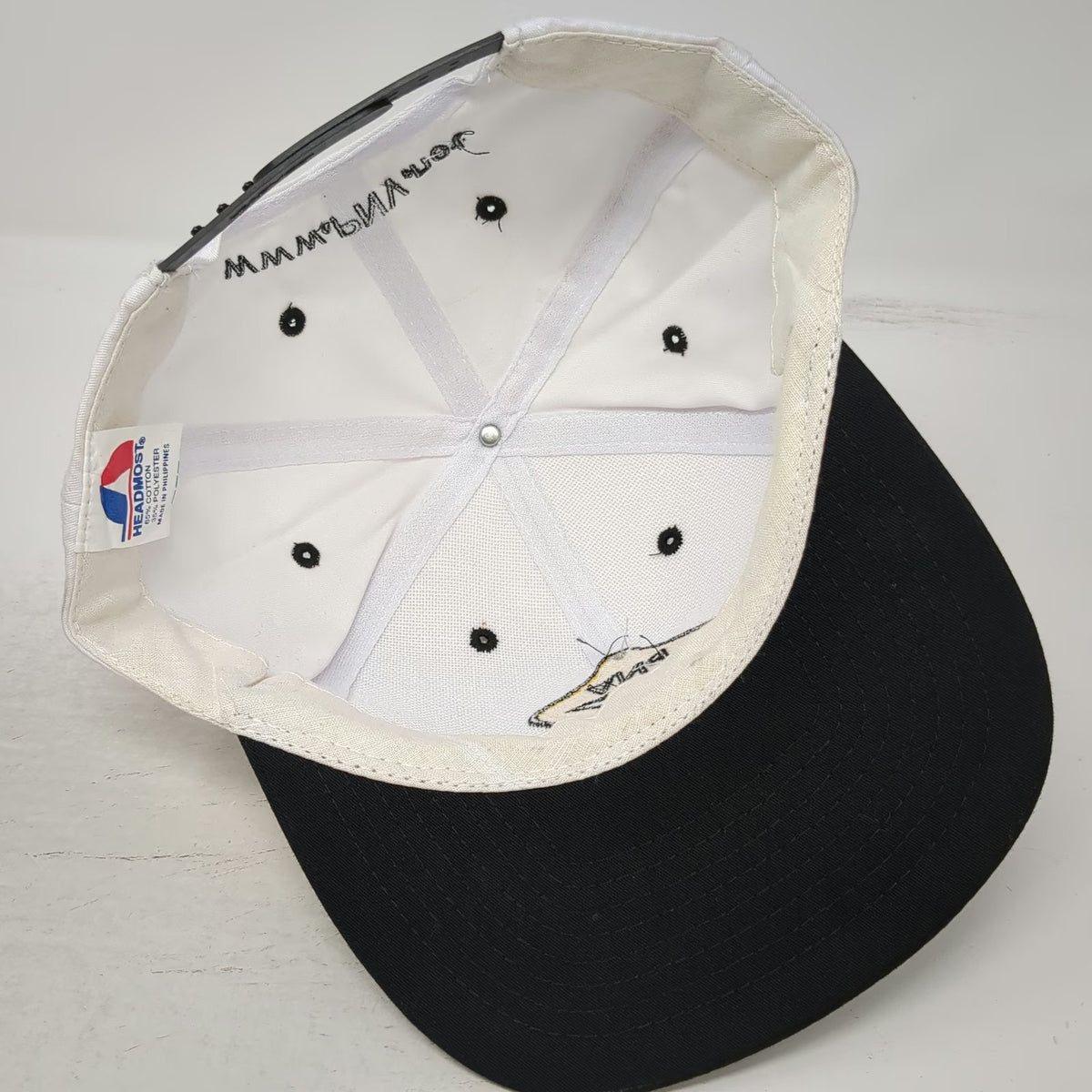 Headmost Snapback Hat White Black One Size PNV Road Sign Highway Graphic