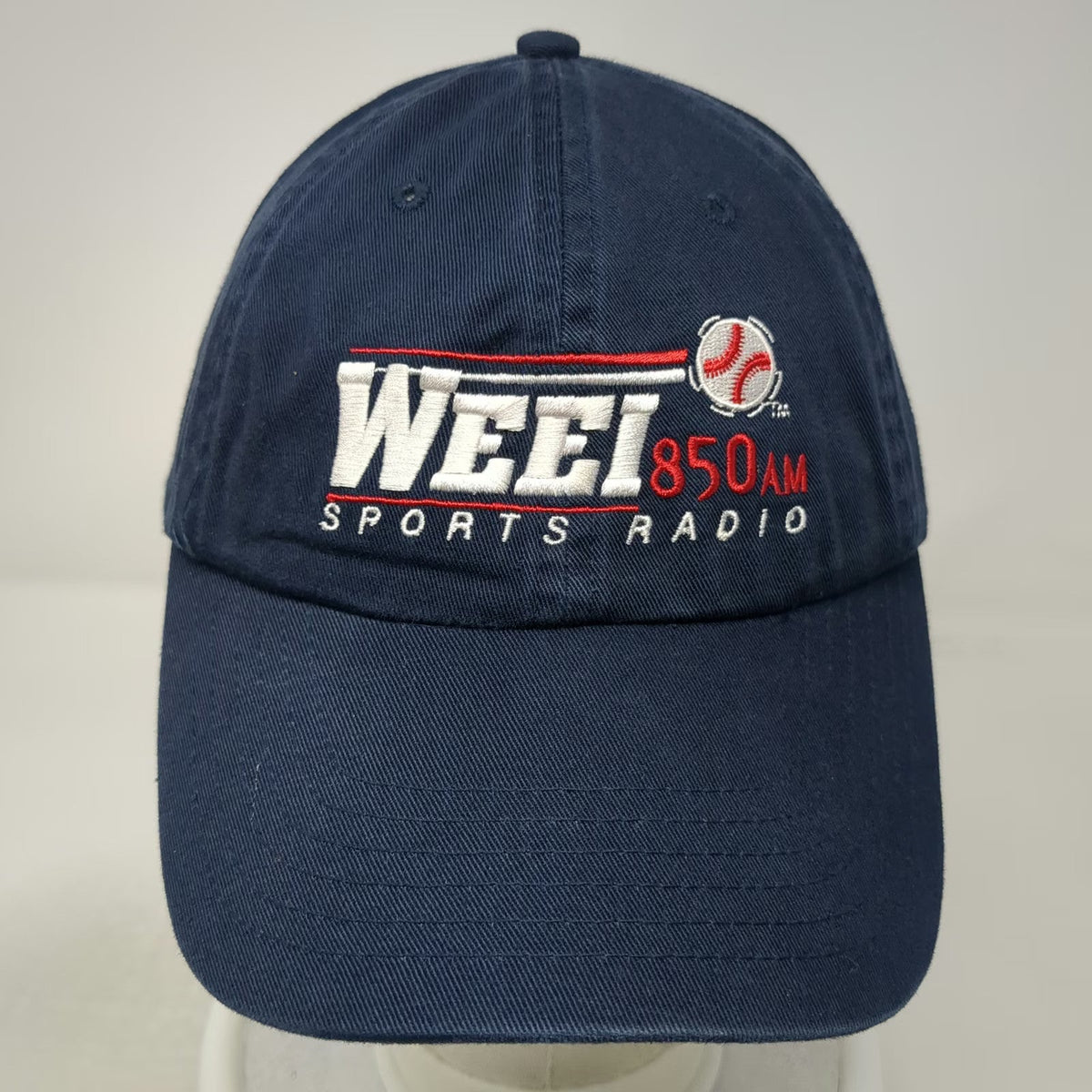 Baseball Cap Blue White Red One Size WEEI 850 AM Sports Radio Strapback Hat