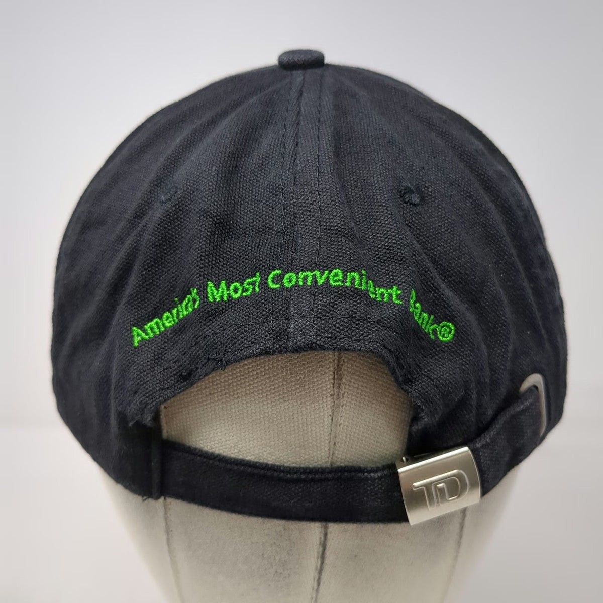 TD Bank Baseball Cap Black One Size Slideback America Most Convenient Visor hat