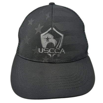 USCCA Trucker Hat Black One Size Mesh Back Stars Stripes Shield Logo Graphic Hat