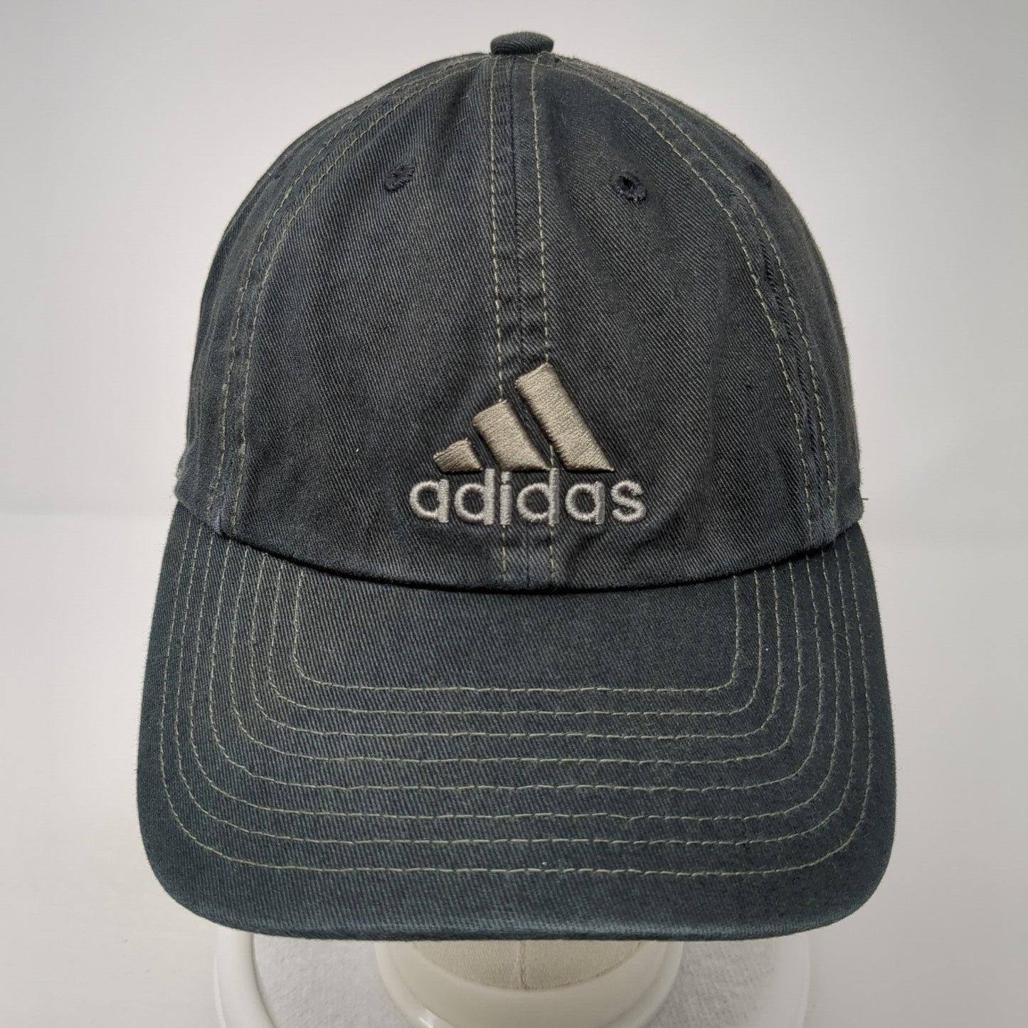 Adidas Slideback Hat Black Embroidered Logo 100% Cotton One Size Adjustable
