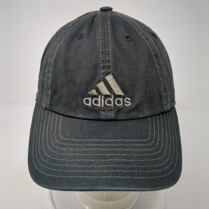 Adidas Slideback Hat Black Embroidered Logo 100% Cotton One Size Adjustable