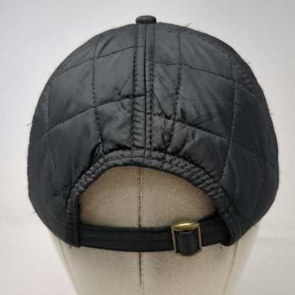 Black One Size Baseball Cap Quilted Diamond Pattern Adjustable Strapback Hat
